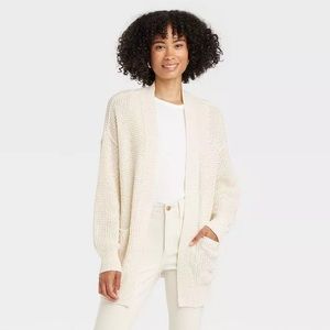 Universal Thread Open Front Cardigan Cream Knit XXL